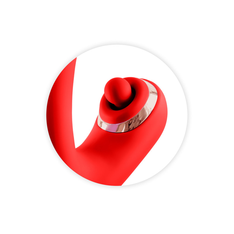 Vibromasseur rabbit 3-en-1 Joyfully rouge - Yoba