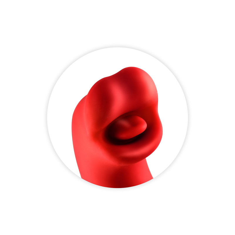 Vibromasseur rabbit 3-en-1 Kissy rouge - Yoba