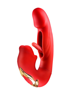 Vibromasseur rabbit 3-en-1 Kissy rouge - Yoba