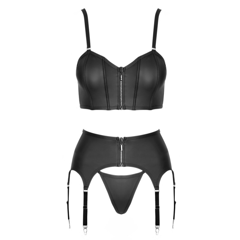 Ensemble lingerie 3 pièces avec porte-jarretelles - Cottelli PARTY 