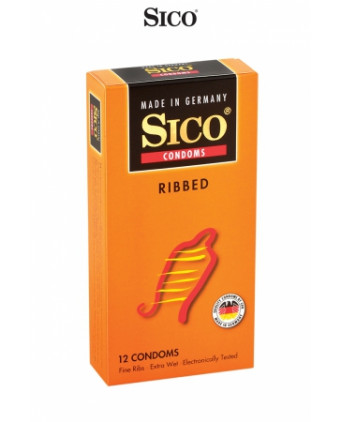 12 préservatifs Sico RIBBED - Préservatifs