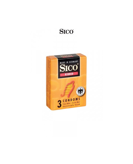 3 préservatifs Sico RIBBED - Préservatifs
