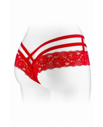 Tanga ouvert Anne - rouge - Dessous Sexy